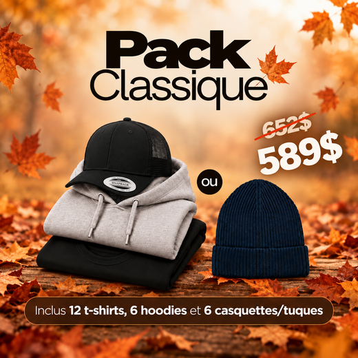 Pack Classique — vêtements personnalisés avec logo