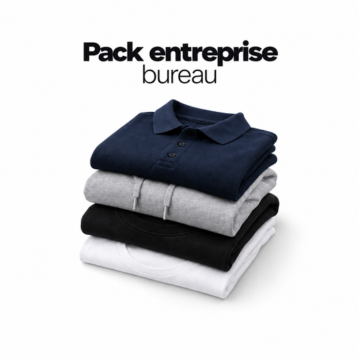 Pack entreprise bureau — vêtements personnalisés avec logo
