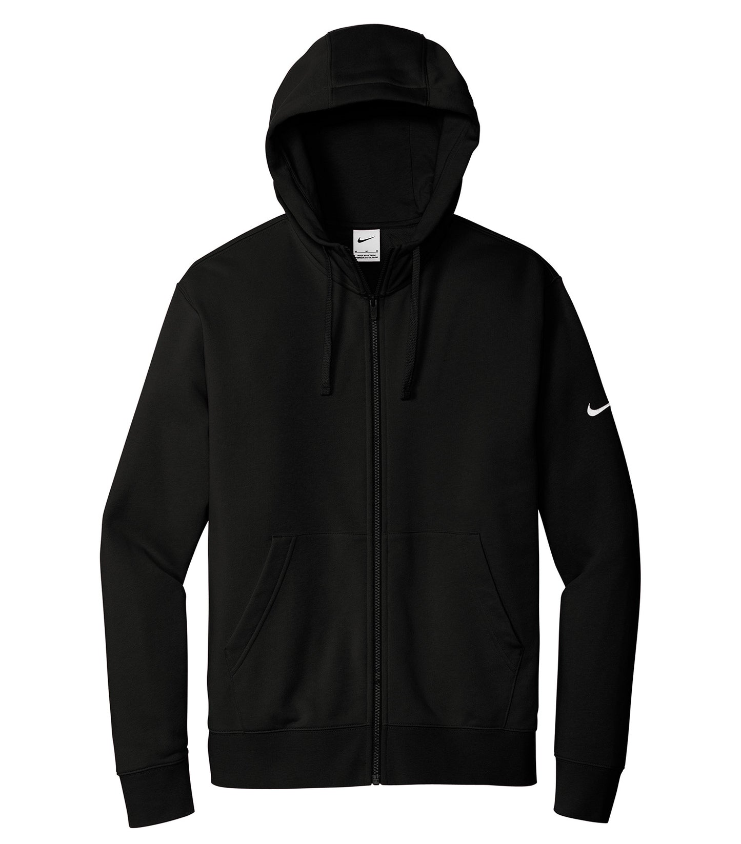 NIKE CHANDAIL À CAPUCHON À GLISSIÈRE MOLLETON CLUB AVEC SWOOSH À LA MANCHE. DR1513