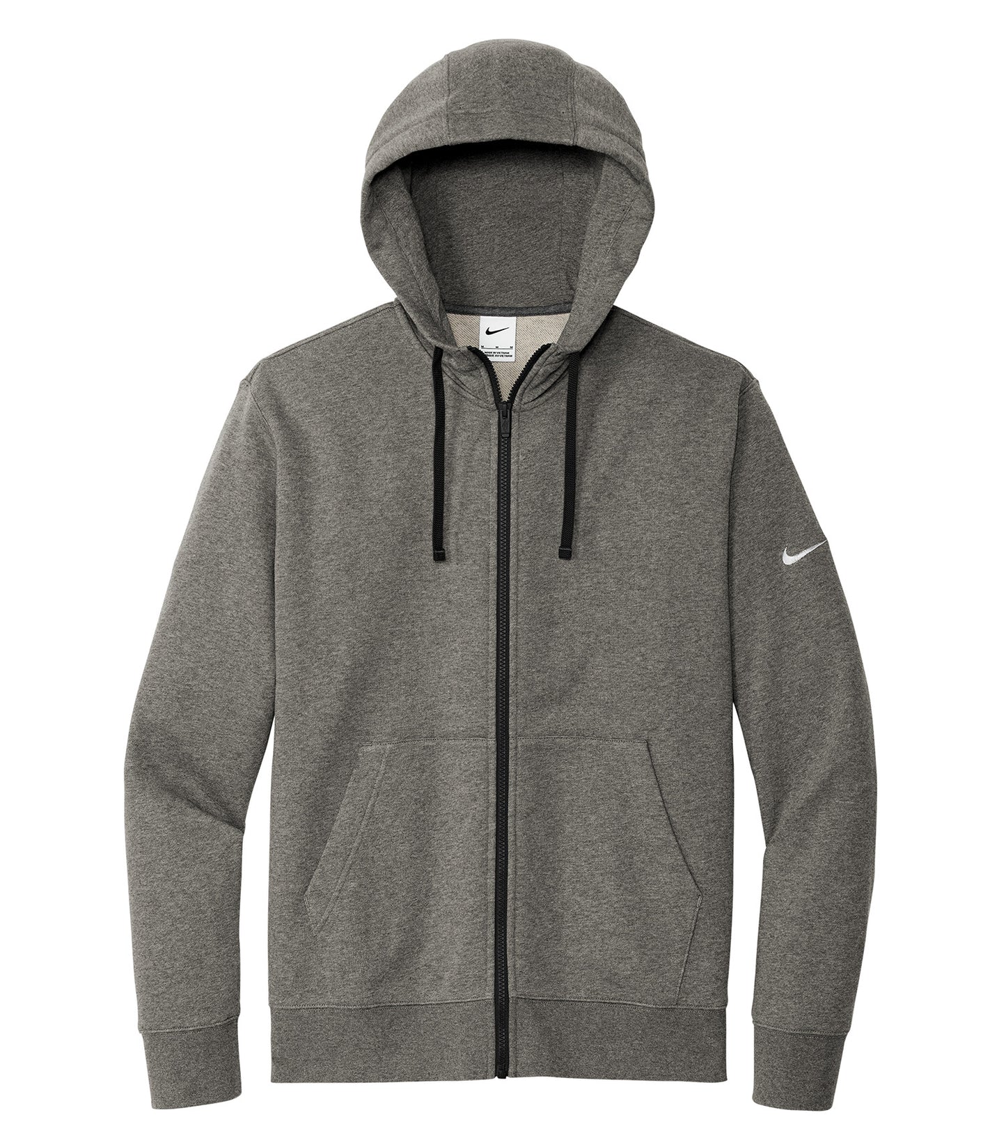 NIKE CHANDAIL À CAPUCHON À GLISSIÈRE MOLLETON CLUB AVEC SWOOSH À LA MANCHE. DR1513