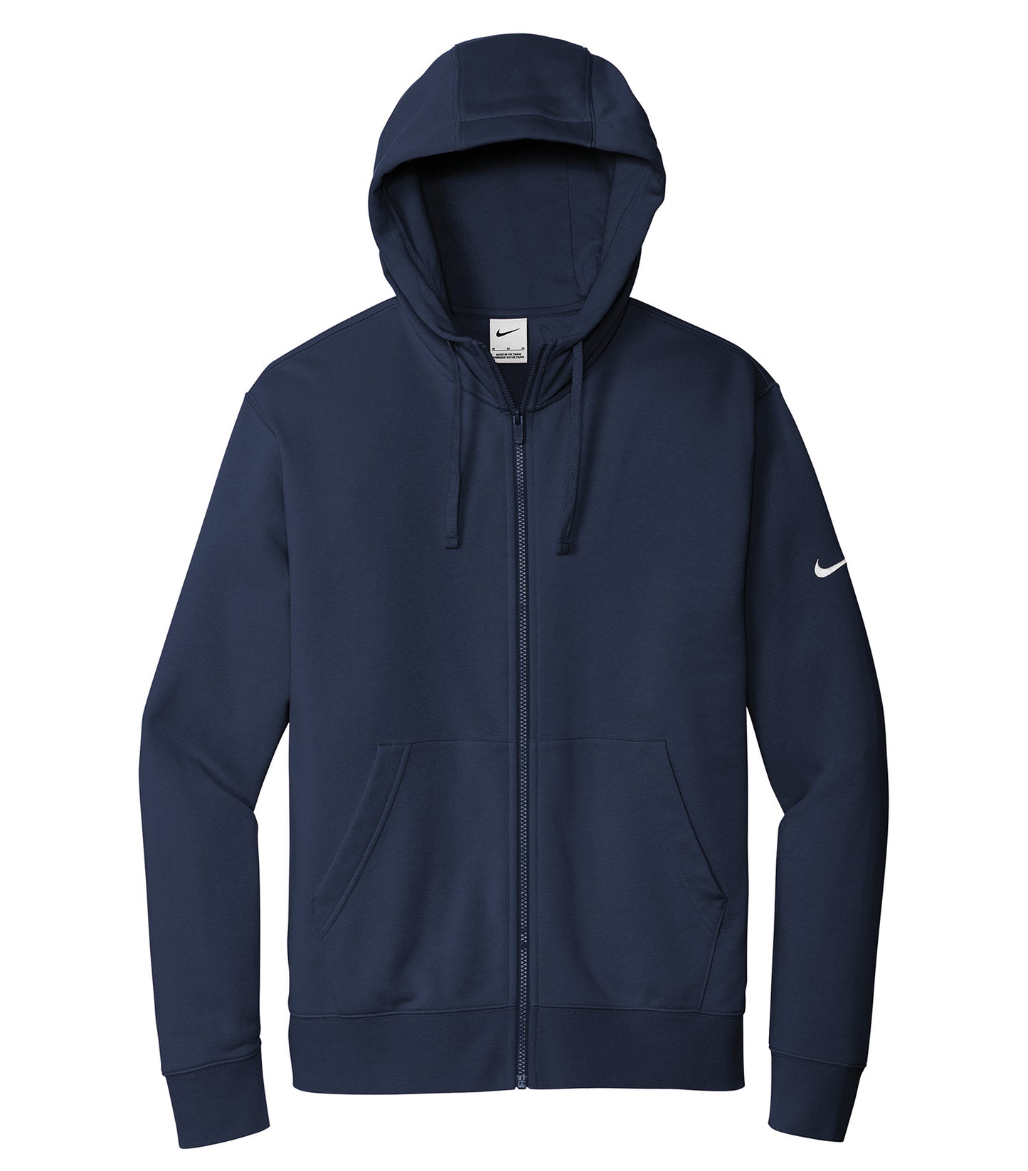 NIKE CHANDAIL À CAPUCHON À GLISSIÈRE MOLLETON CLUB AVEC SWOOSH À LA MANCHE. DR1513